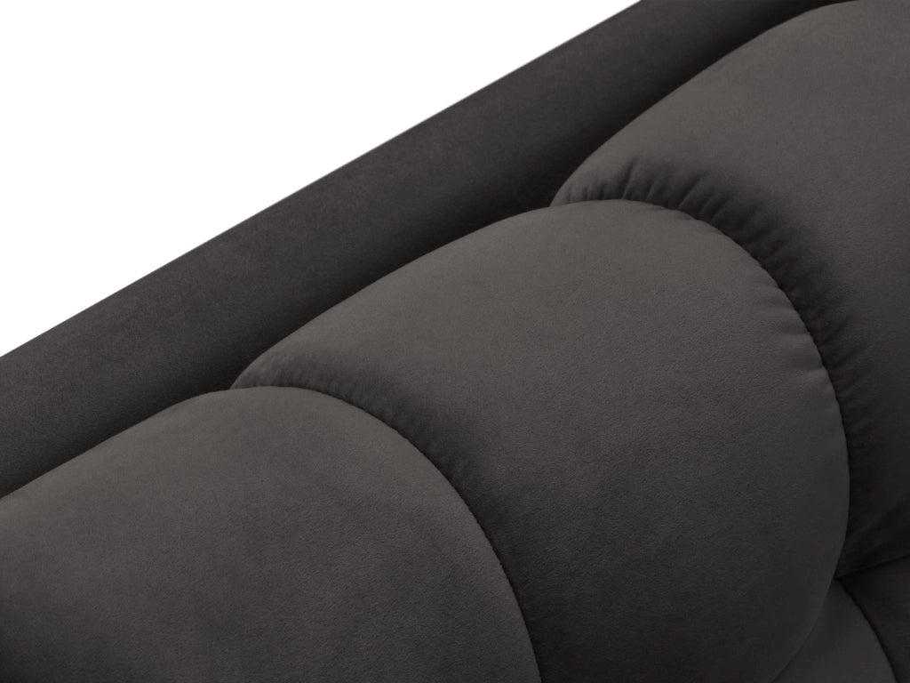 Cosmopolitan Design - Chaise longue destra "Bali" in velluto grigio scuro 