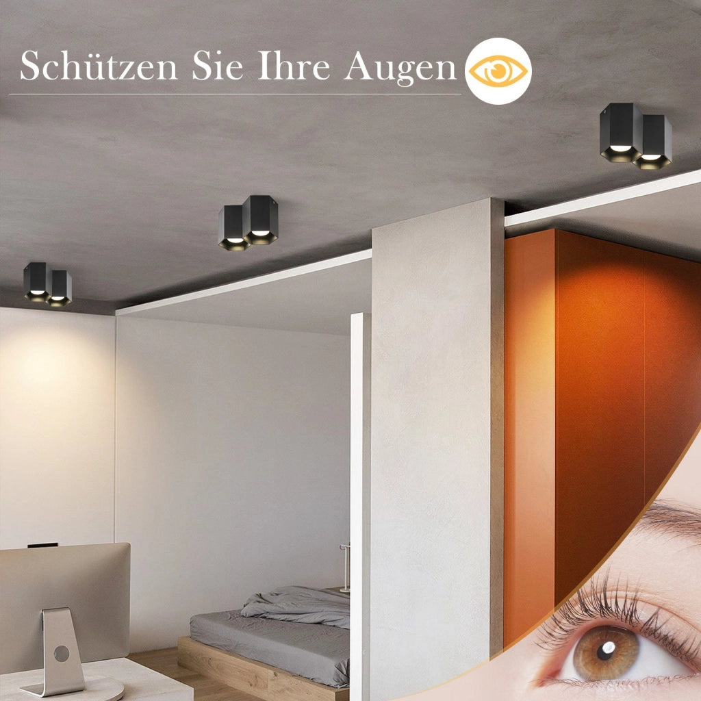 ZMH Faretto da soffitto neri 2 luci GU10 da incasso per caffè cucine ristoranti senza lampadina
