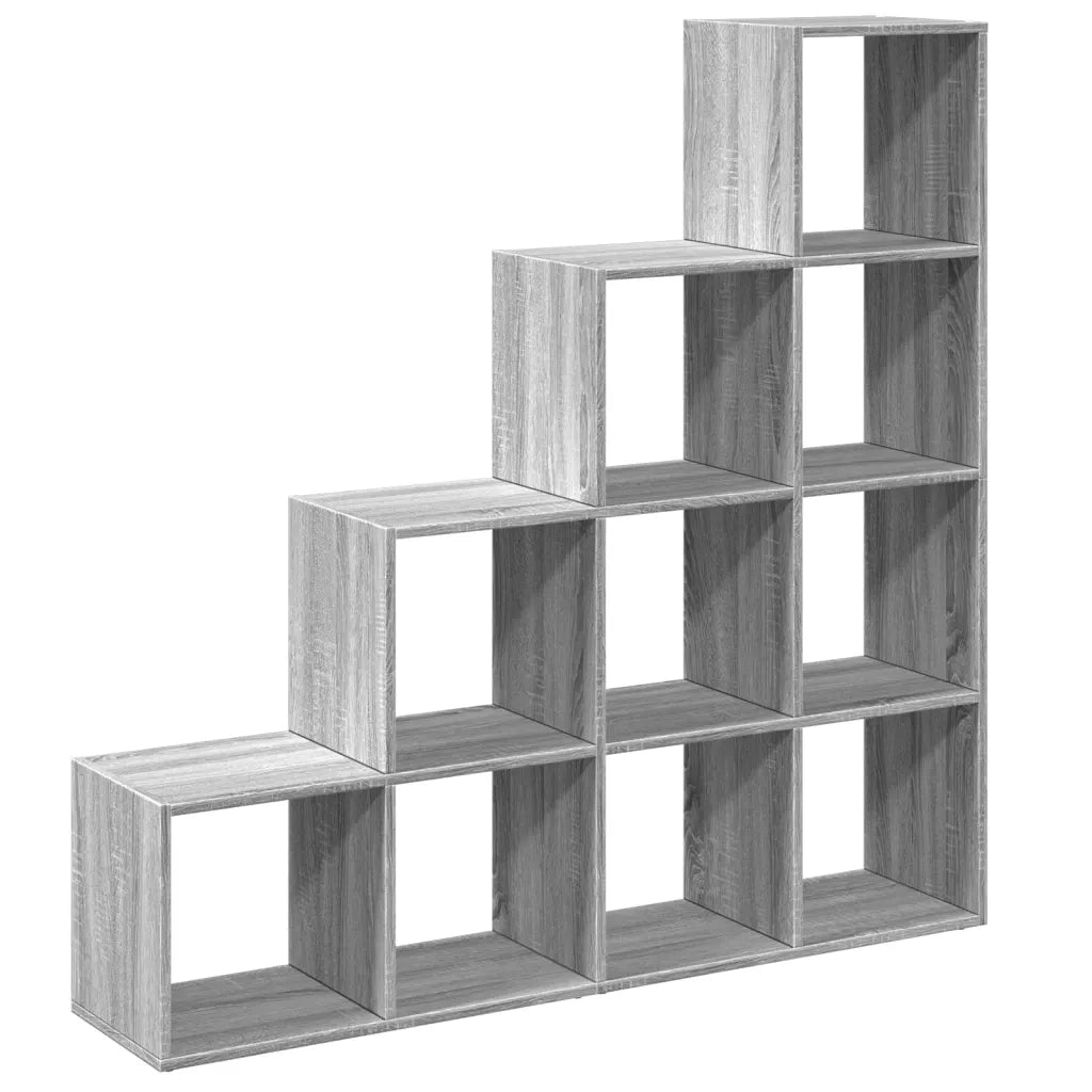 Libreria 4 Ripiani-Scaffale per Libri-Mobile di Stoccaggio Grigio Sonoma 131,5x29x131,5 cm Truciolato