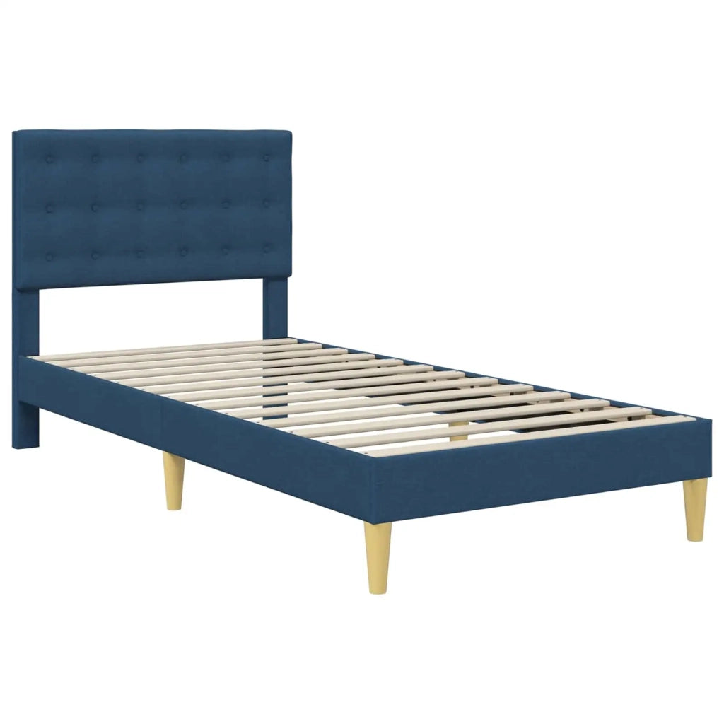 Struttura del letto con testiera Blu 90 x 200 cm Tessuto 42027772