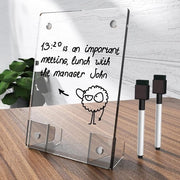 Pianificatore settimanale di cartoncino 20 x 10 cm senza cornice acrilico bianco lavabile con sostegno