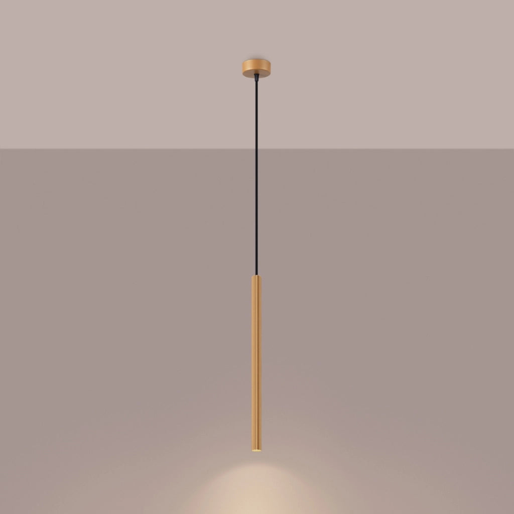 Lampada sospensione tubo rigato oro ZENTRA 1xG9 8W