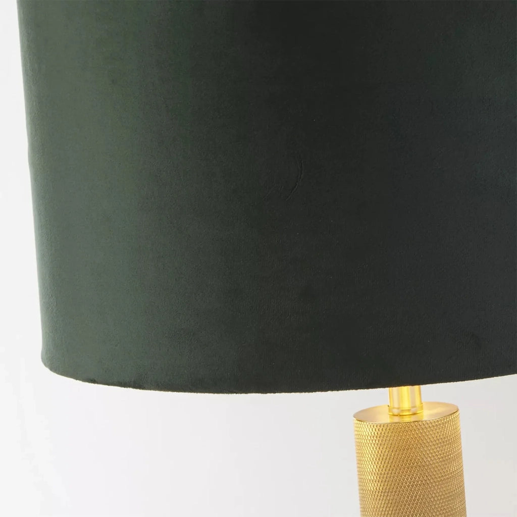 Lampada Scrivania Contemporanea Londra Acciaio Ottone Velluto Verde 1 Luce E27