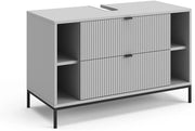 Mobile sottolavabo per bagno Eliza, Grigio, 100 x 63 cm Con 2 cassetti estraibili, per il montaggio sotto il lavandino e combinabile con la serie Eliza