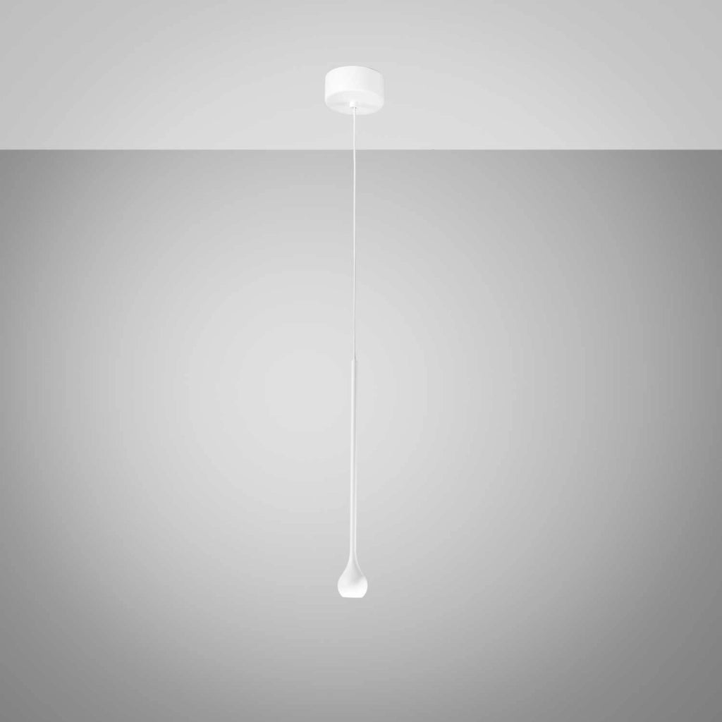 Lampada a Sospensione URSULA S/P Bianco - Sospensione Singola Led 5W 3000K 255lm Fascio 24° Montatura in Alluminio IP20 - Gea Luce