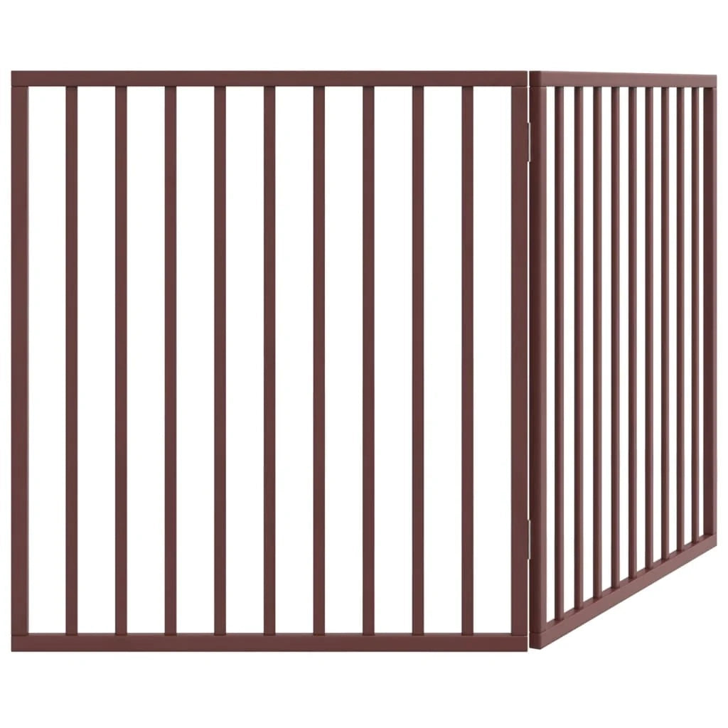 Cancelletto di sicurezza pieghevole per cani a 2 pannelli 160 cm legno di pioppo marrone 02_0023035