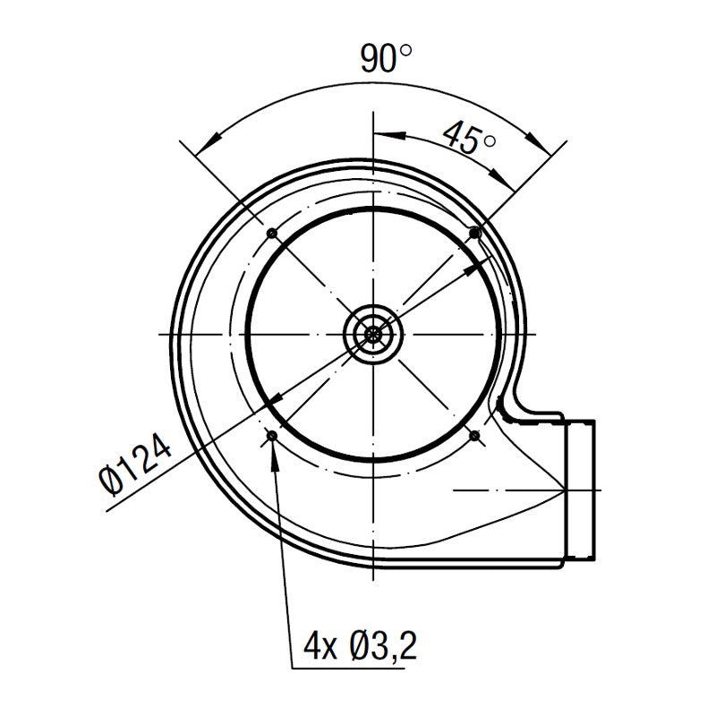 Motore estrattore aspiratore fumi per Stufa a Pellet EBM RLH120/3800A17-3038LH-463 Lungo: 184mm Bocc.: 60mm