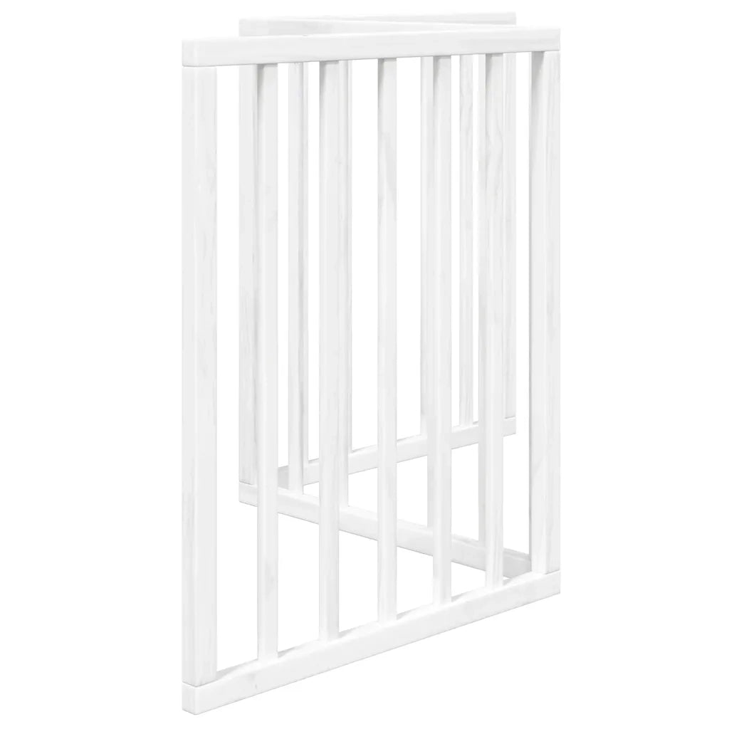 Cancello per Cani Pieghevole 3 Pannelli Bianco 150 cm Pioppo 352180
