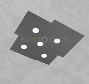 PLATE PLAFONIERA 5 LUCI GRIGIO ANTRACITE 1129-PL5-GA