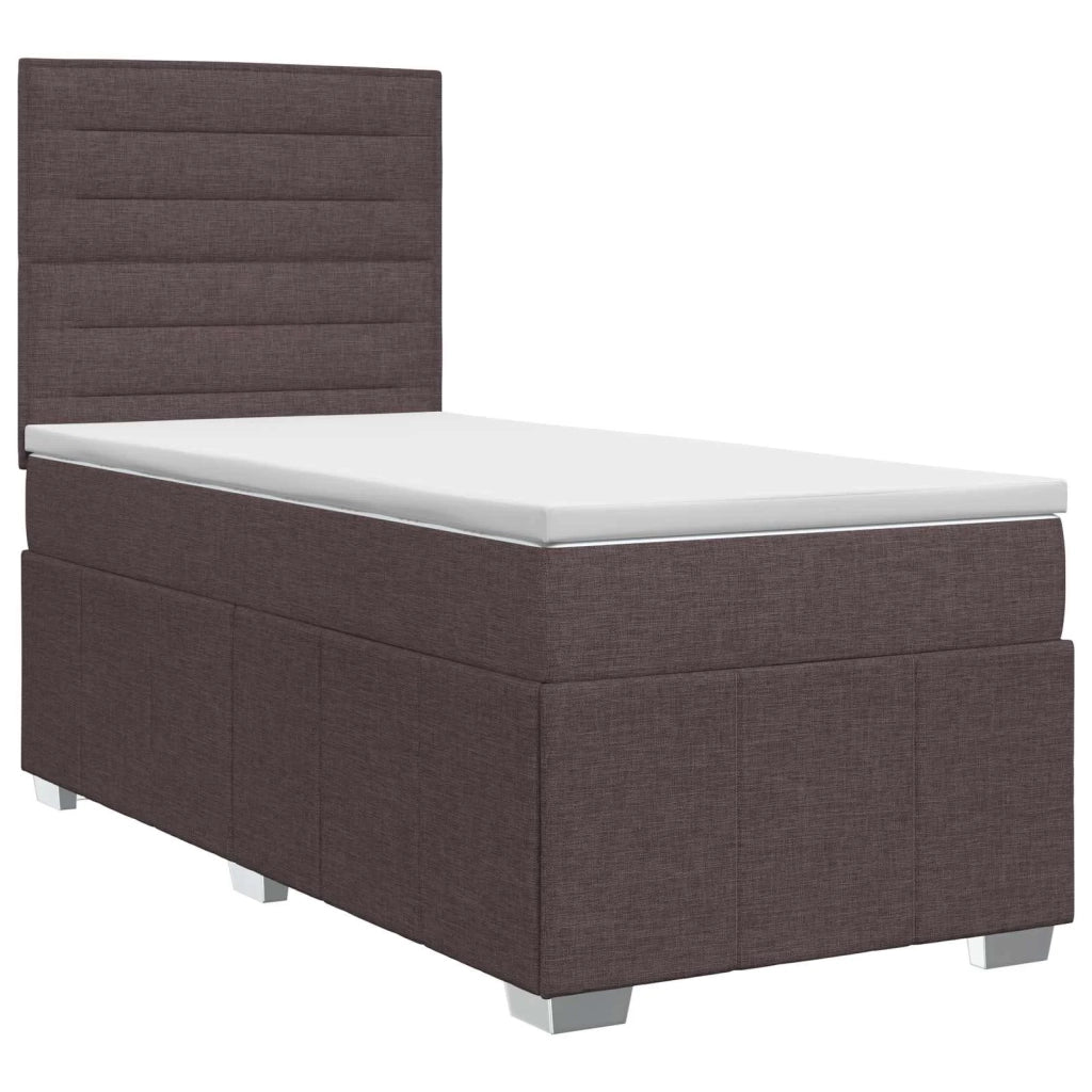 Letto box spring con materasso Marrone Scuro 100 x 200 cm 3454067