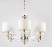 Lampadario Neoclassic in Metallo e Vetro Alicante Nickel