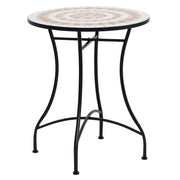 Tavolo da giardino rotondo ¨C zephmum ¨C arancione e bianco, ?60xH71 cm