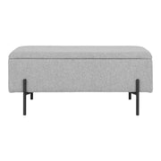 Panca con Portaoggetti Watford, Grigio, Poliestere, 36,5x95x43 cm