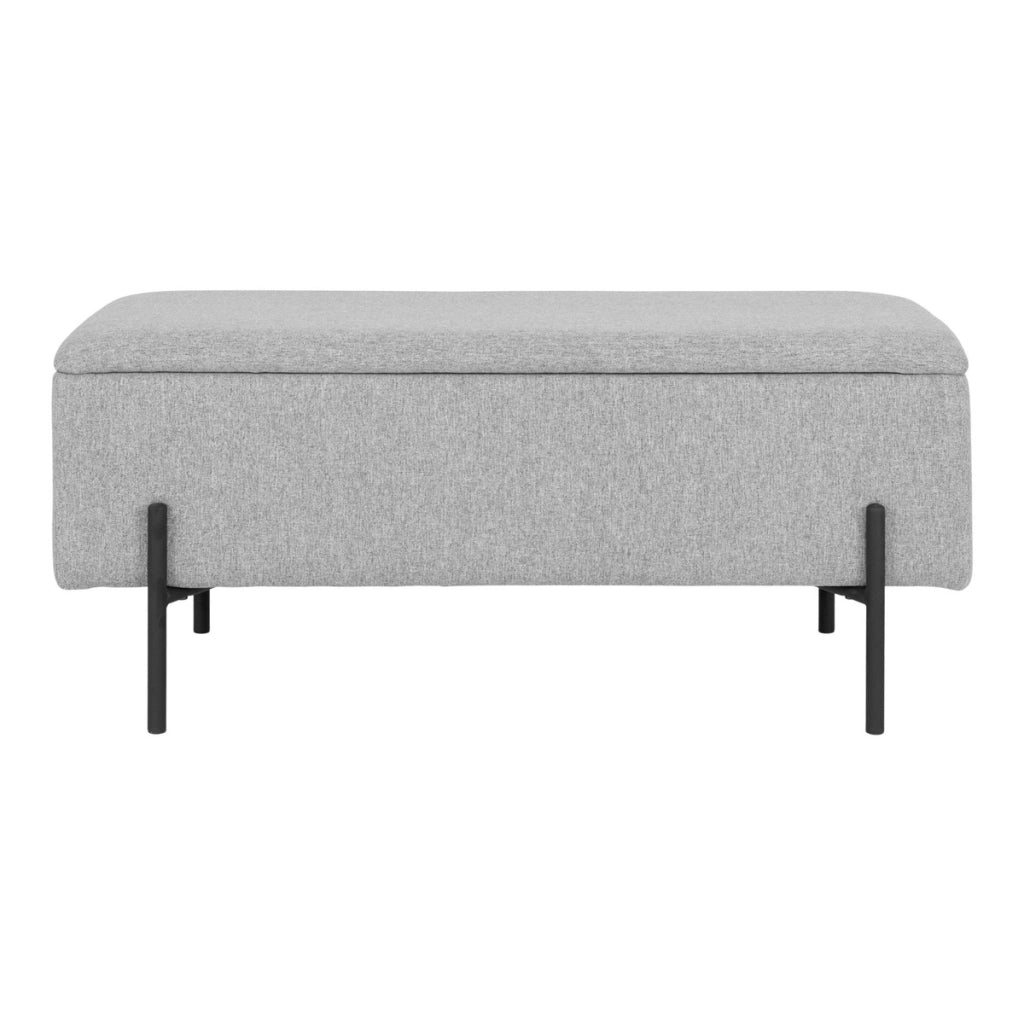 Panca con Portaoggetti Watford, Grigio, Poliestere, 36,5x95x43 cm