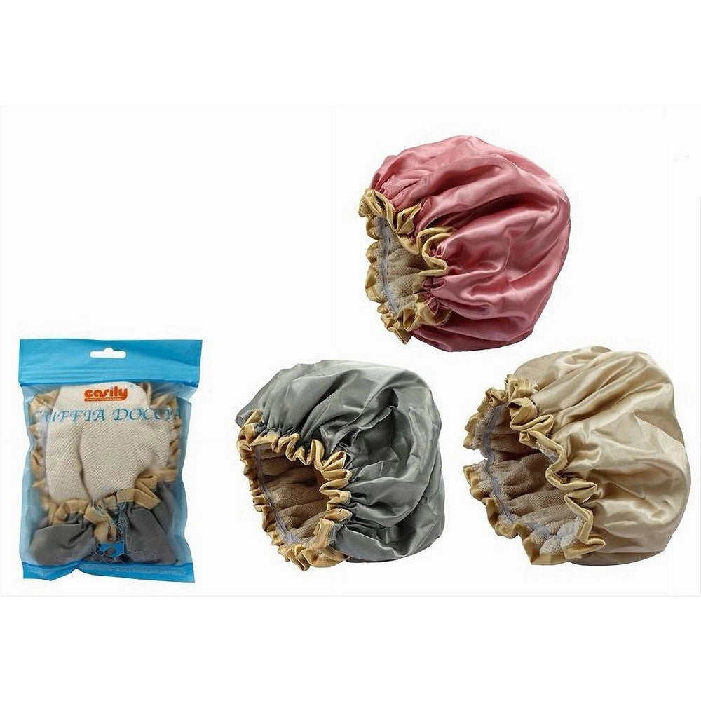 Trade Shop - Cuffia Per Doccia Bagno Elastico Bordino Colorato Lucido Protegge Capelli 79524 -