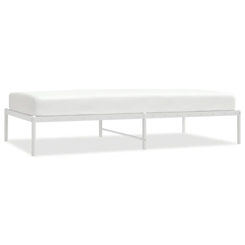Letto singolo | Letto per adulti | Giroletto in Metallo Bianco 100x190 cm