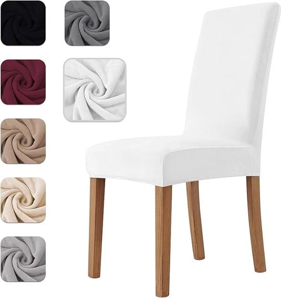 Hoes per sedile da sala da pranzo 4 pz, materiale fluo elastico, supporto elastico universale per sedile, morbido e confortevole, resistente ai graffi bianco.
