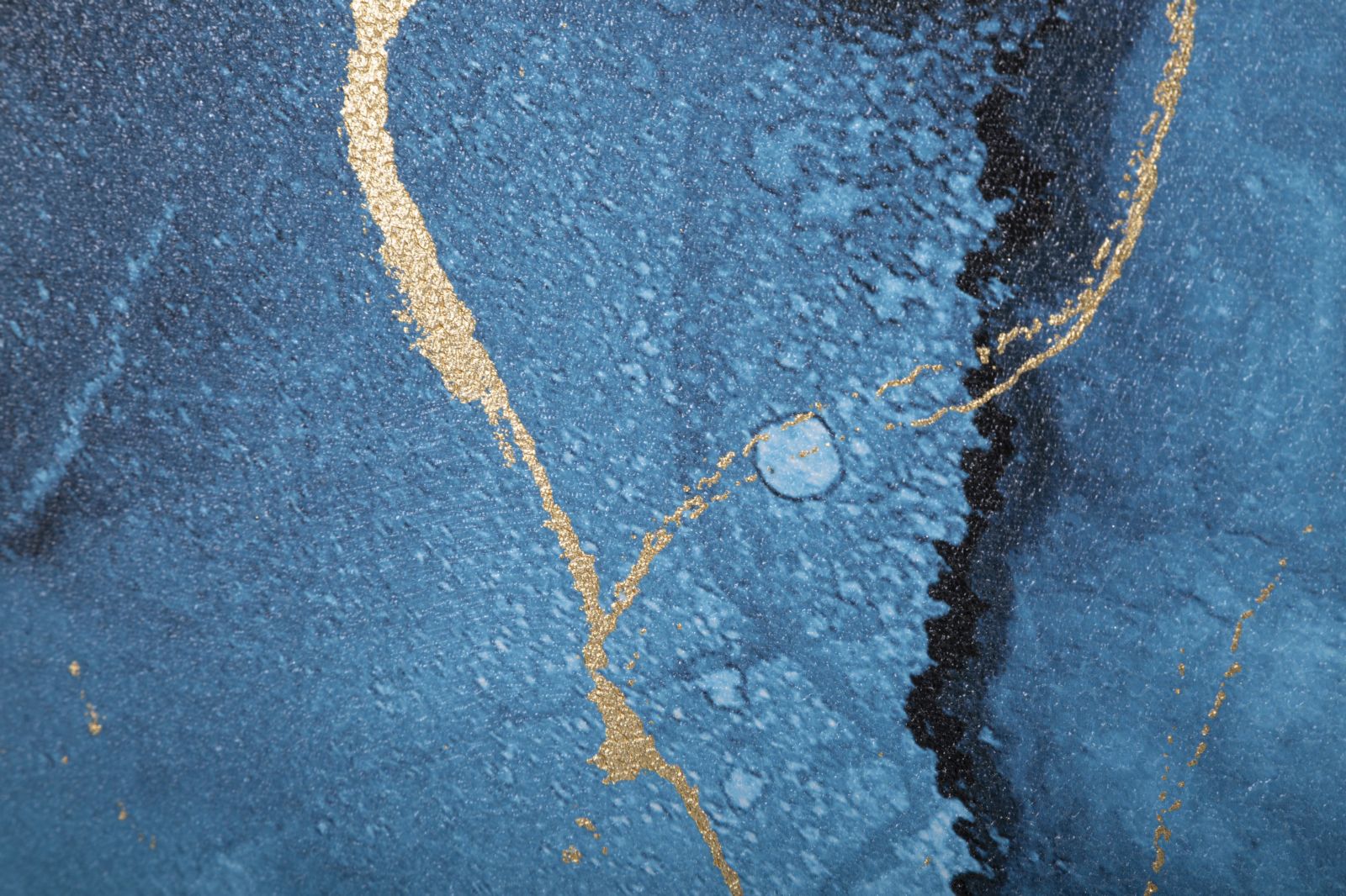 Stampa Dipinta Blu Rey 80x3x120 cm in Legno e Tessuto