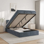 Letto ottomano con materasso Grigio Scuro 120 x 190 cm Velluto 3457636
