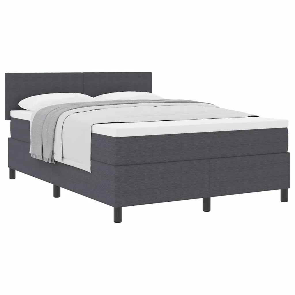 Letto a molle con testiera Grigio Scuro e Bianco 140 x 200 cm 3337516
