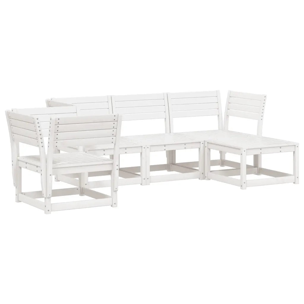 Set Salotto da Giardino 5 pz Bianco in Legno Massello di Pinocod mxl 89034