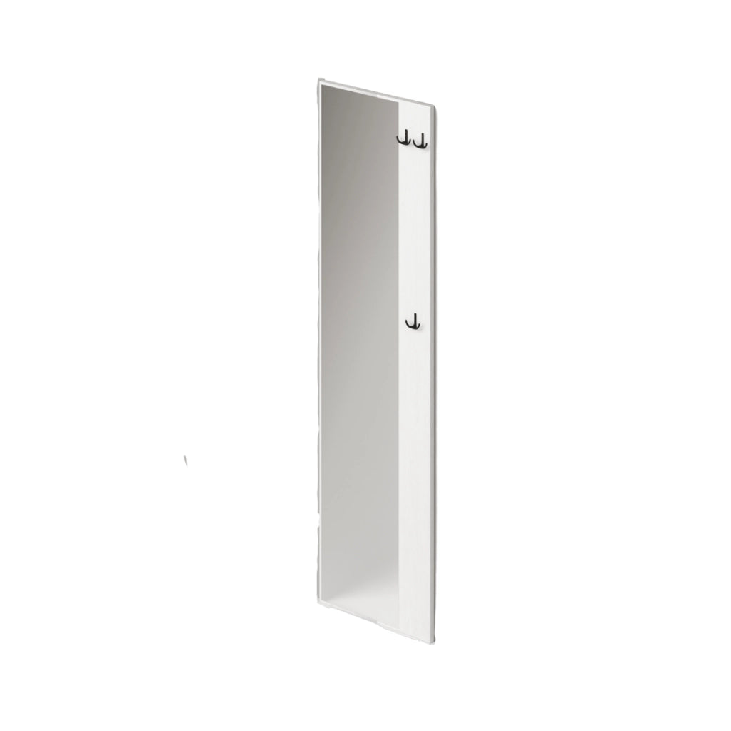 Appendiabiti con specchio a parete colore Bianco H182x50x4cm