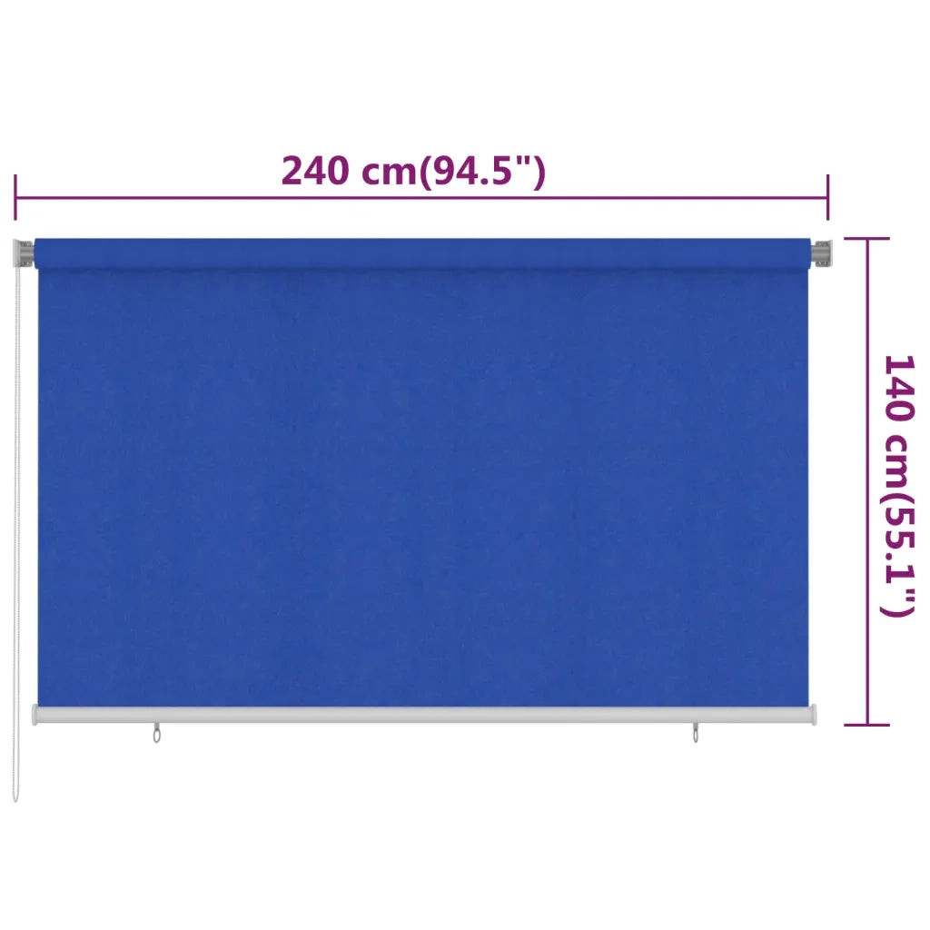 Tenda a Rullo per Esterni 245(L)x140(A) cm Blu HDPE 312844