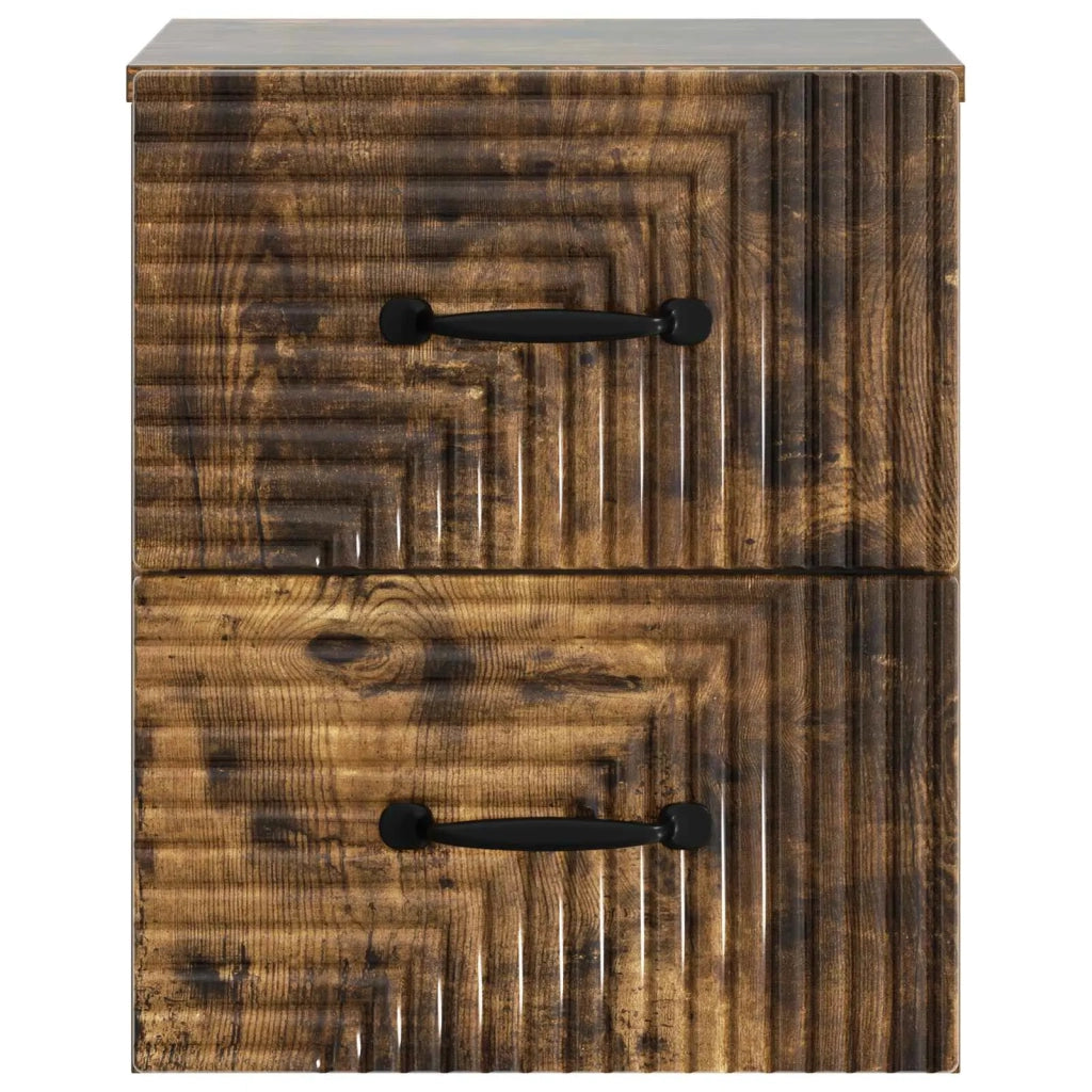 Mobiletto da notte a muro Rovere Fumo 34,5 x 33 x 40 cm 898645