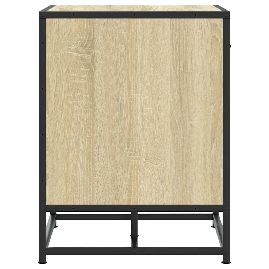 vidaXL Panca Portaoggetti Rovere Sonoma Legno Multistrato e Metallo