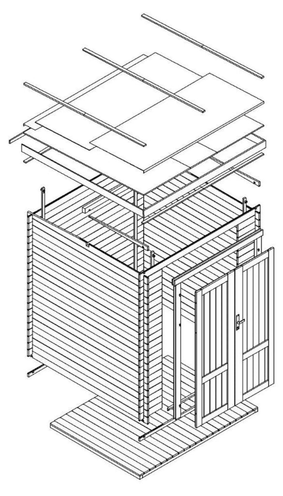 Casetta da giardino in legno 3,53 m² TIMBELA M309F1+M309G