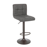 Set di 2 Sgabelli da Bar Regolabili in Similpelle Vintage Trapuntata - BLACKCOFFEE