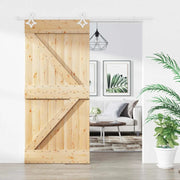 Porta scorrevole Naturale e Bianco 95 x 210 cm