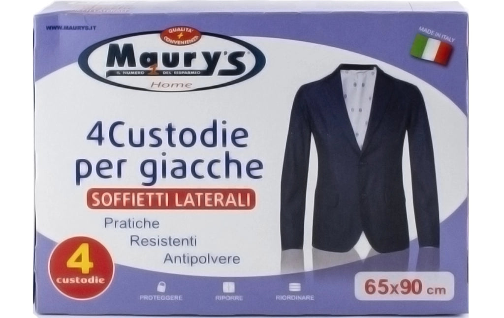 MAURY'S SET 3 BOX CUSTODIE PER GIACCHE CON ZIP CONFEZIONE DA  4 PZ 65 X 90 CM
