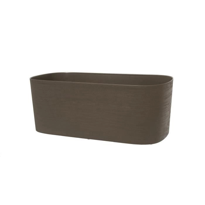 Fioriera con riserva d'acqua - GARDEN ID Respect - Tortora 50 x 17 cm - 100% rifiuti domestici - 100% riciclabile - Superficie strutturata.