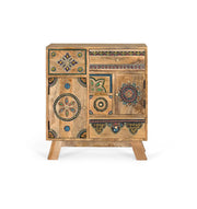 Cassettiera realizzata a mano in legno di mango