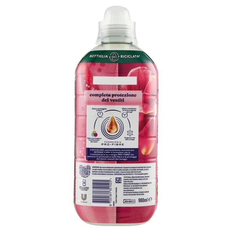SET 8 COCCOLINO AMMORBIDENTE CONCENTRATO INTENSE CARE FIORI DI TIARÈ & FRUTTI ROSSI 42 LAVAGGI 980 ML