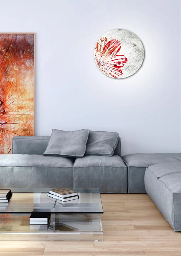 Plafoniera Candellux Spring 14-13026 cromo rossa 40cm E27