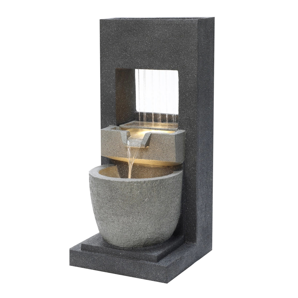 Fontana da Giardino Elettrica Cascade Springs con LED e Vano Porta Piante