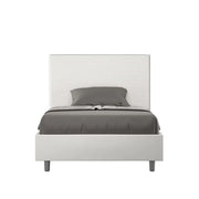 Letto matrimoniale francese contenitore imbottito 140x190 similpelle bianco Focus