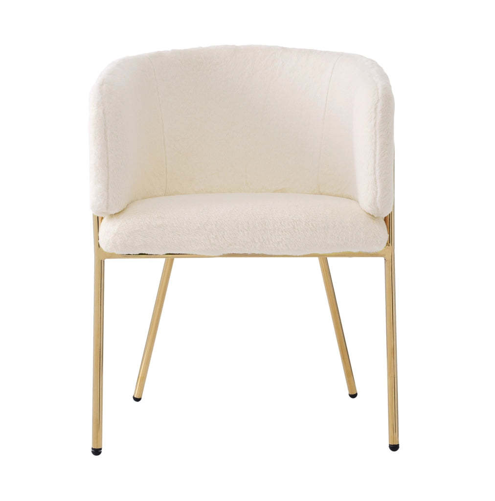 Sedia relax con design leggero di lusso in pelliccia sintetica bianca