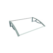 Pensilina Eco in policarbonato alveolare trasparente con braccia Grigie, 100x80x28 cm