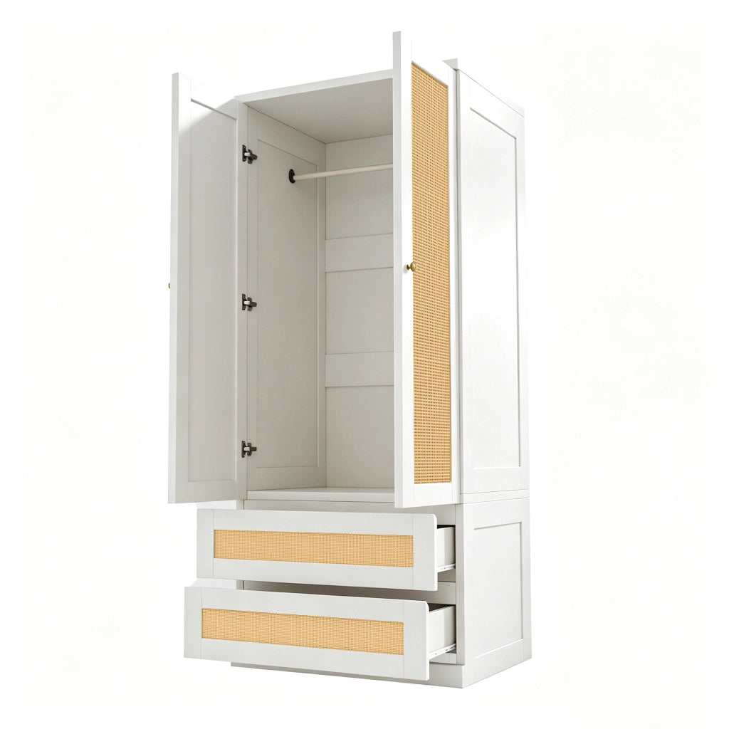 ARMADIO con doppie ante, 70 x 55 x 170 cm, Legno, Bianco
