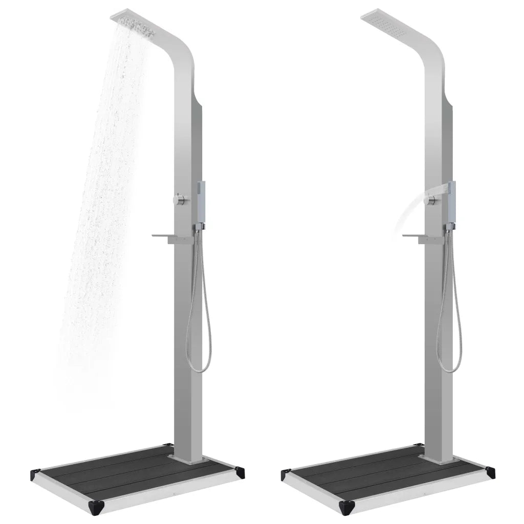 Doccia da Esterno con Piatto in WPC Acciaio Inossidabile cod mxl 50700