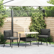 Sedie da Giardino con Cuscini 2 pz | Sedie da Esterno Nere in Polyrattan