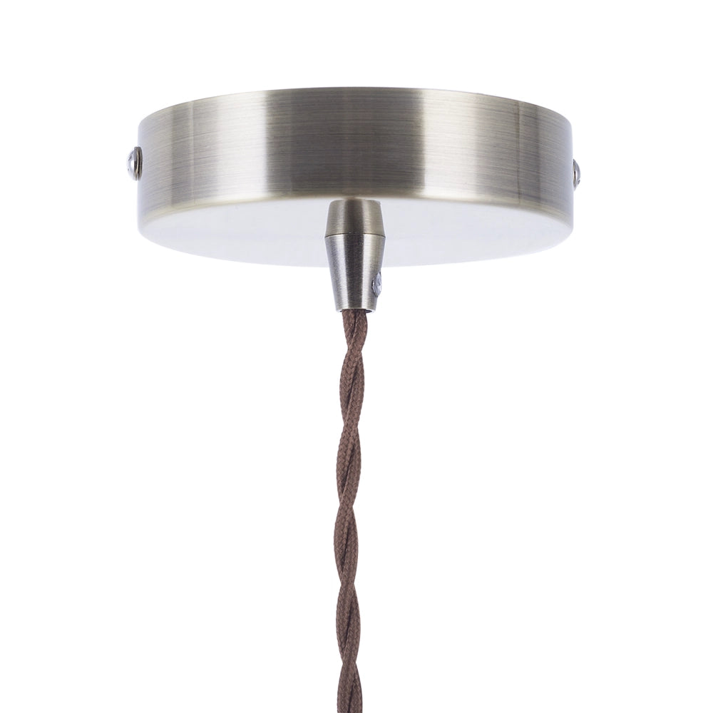 Lampada a Sospensione lampadario Industriale in Metallo Ottone Vetro Trasparente