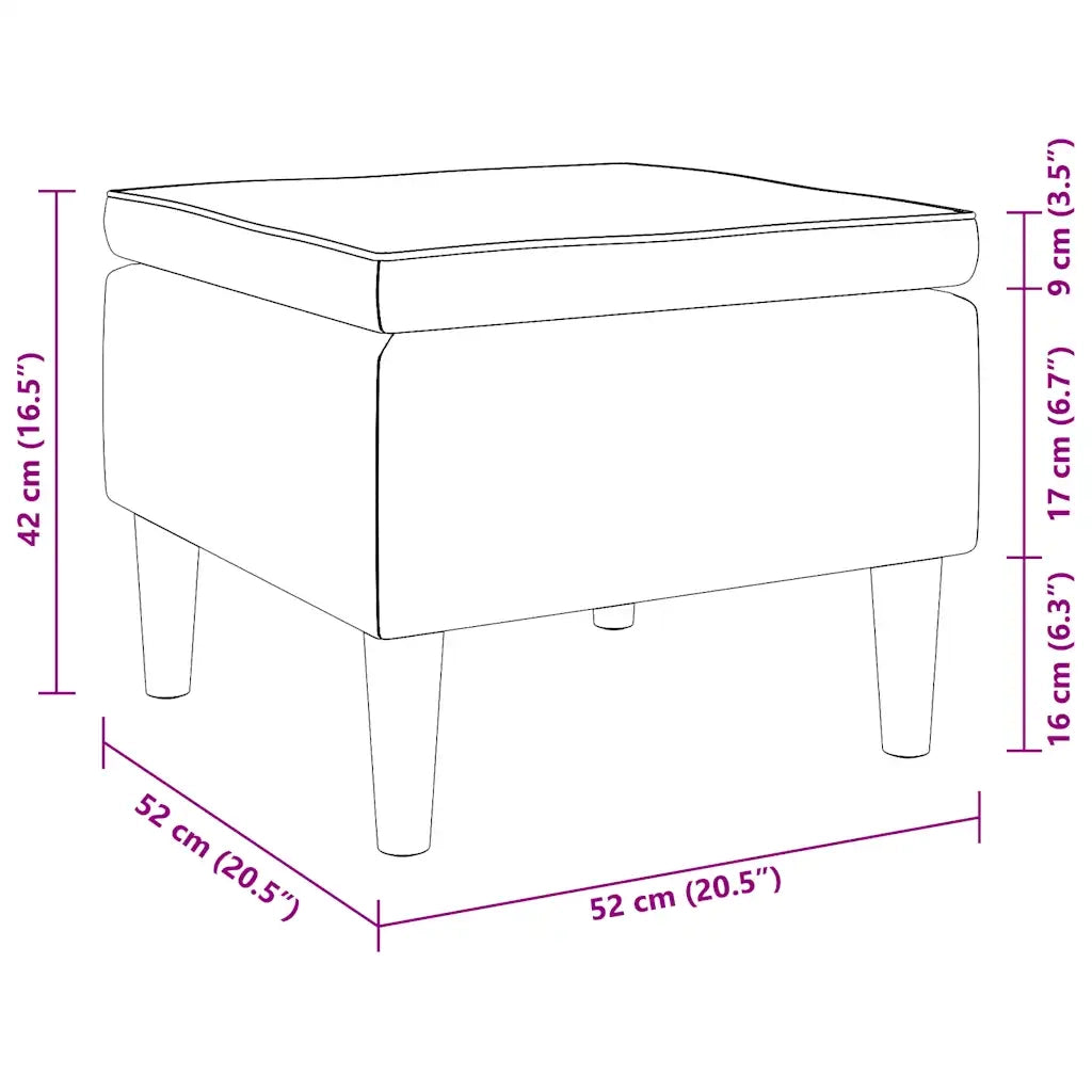 Poggiapiedi con Gambe in Legno Grigio Scuro in Tessuto 329447