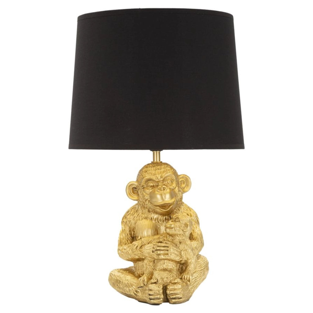 Lampada da Tavolo Scimmia 7, Nero, Poliresina, 30x30x49 cm