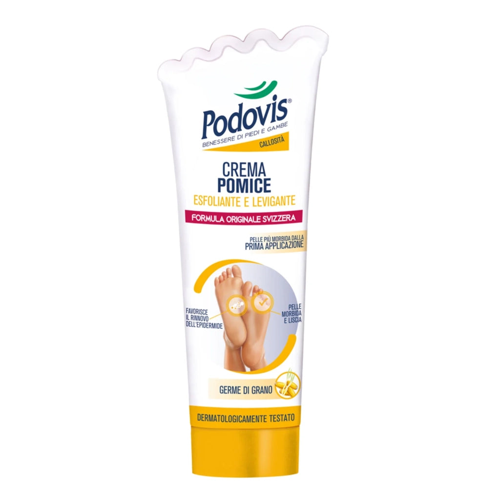 Crema Pomice, Azione Esfoliante, Pelle Morbida e Levigata, Elimina le Cellule Morte, 100ml, Podovis