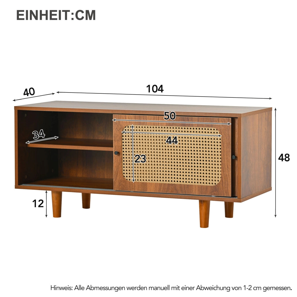 Scarpiera con 2 ante e ripiani regolabili per ingresso soggiorno e camera da letto in truciolato noce 104 × 40 × 48 cm