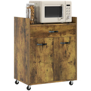 Carrello Isola da Cucina Armadietto con Ruote 60x40x77cm Marrone Rustico